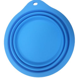 Silicone folding round pet bowl